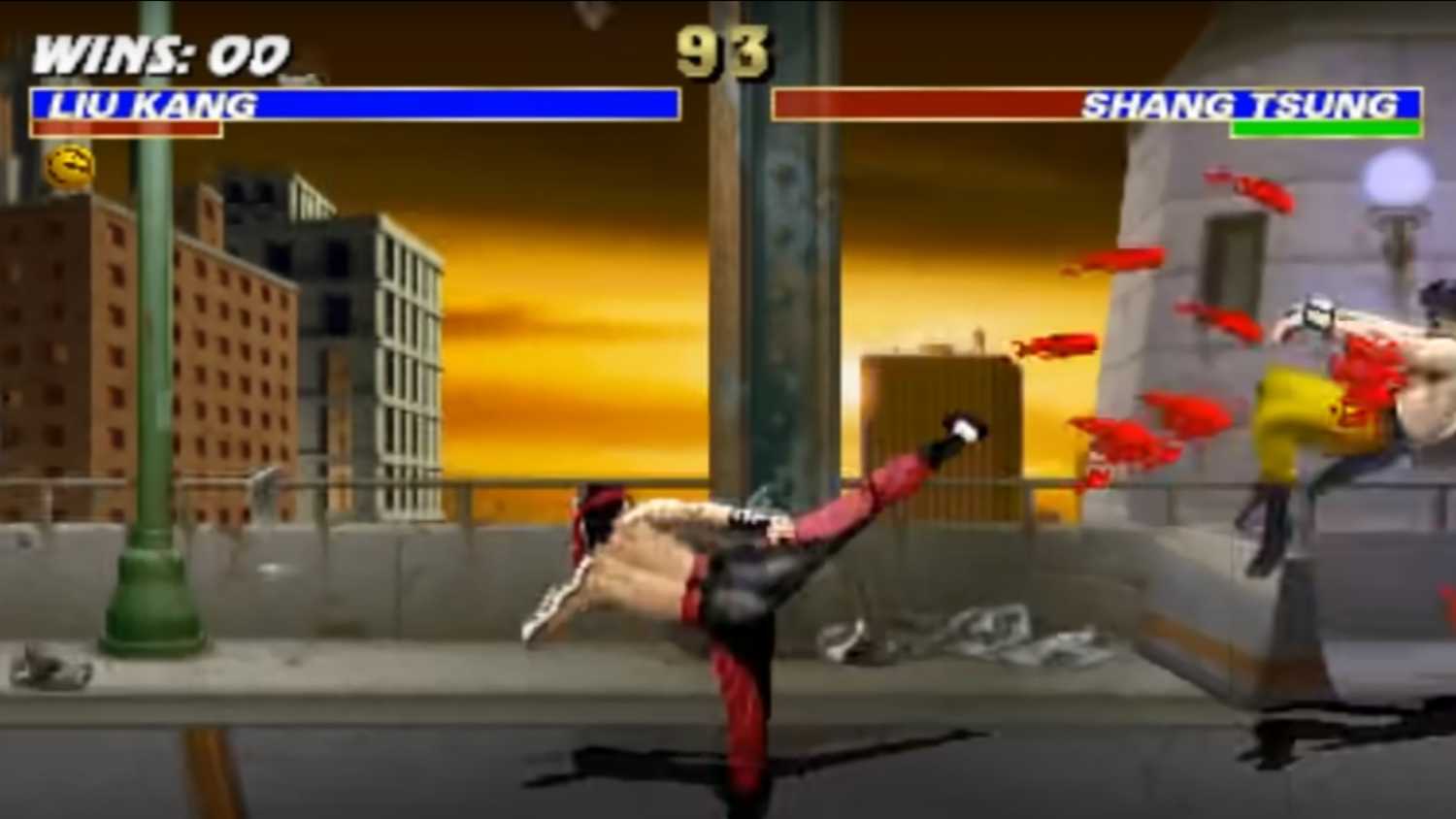 mortal kombat 2 liu kang kicking shang tsung
