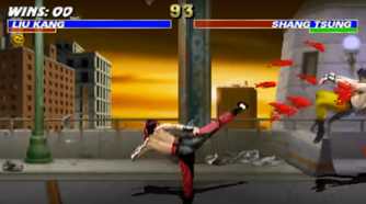mortal kombat 2 liu kang kicking shang tsung