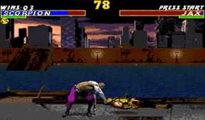 mortal kombat scorpion getting thrown by Jax