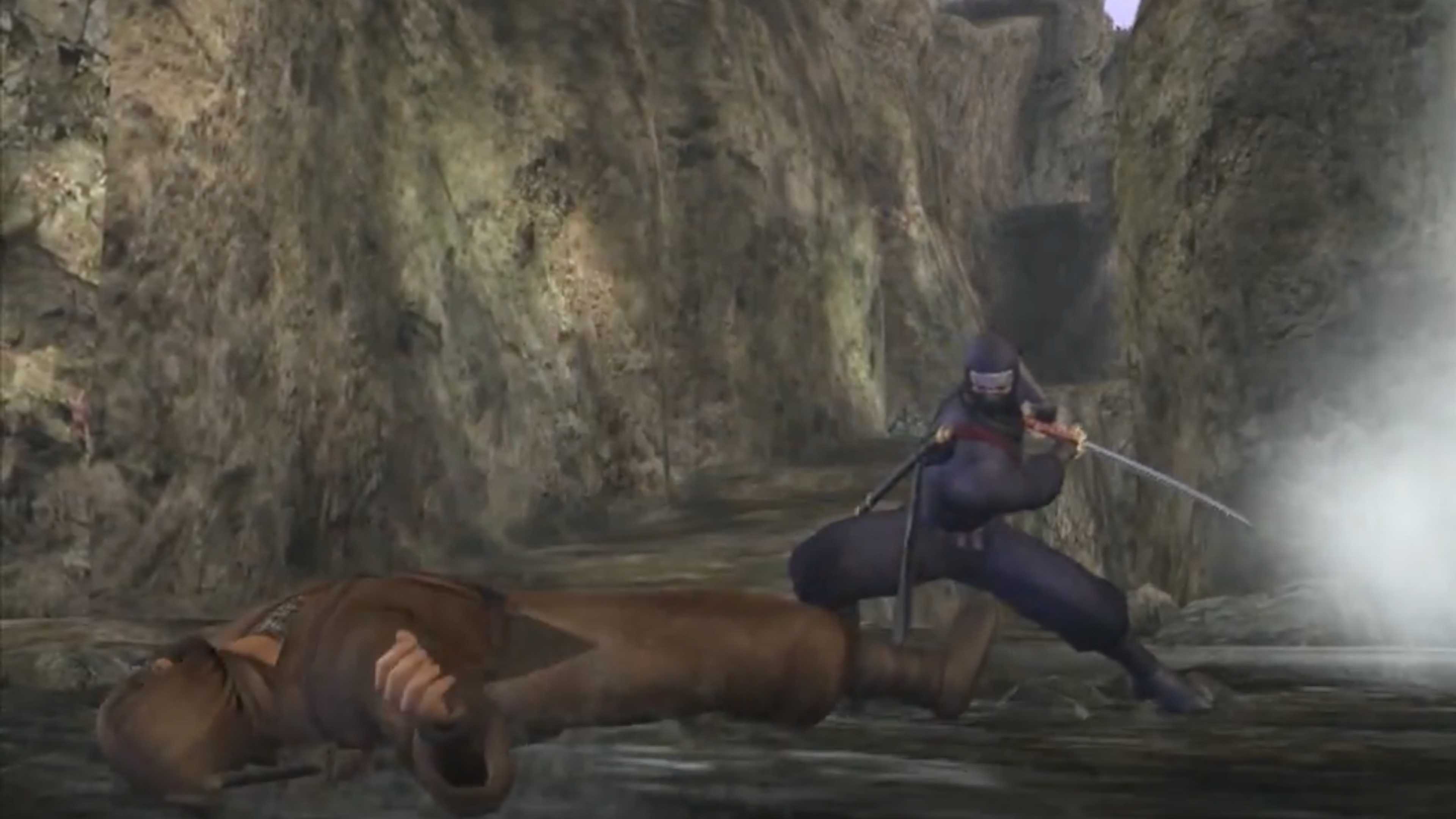 Ninja Gaiden Black Ryu cutting down a ninja