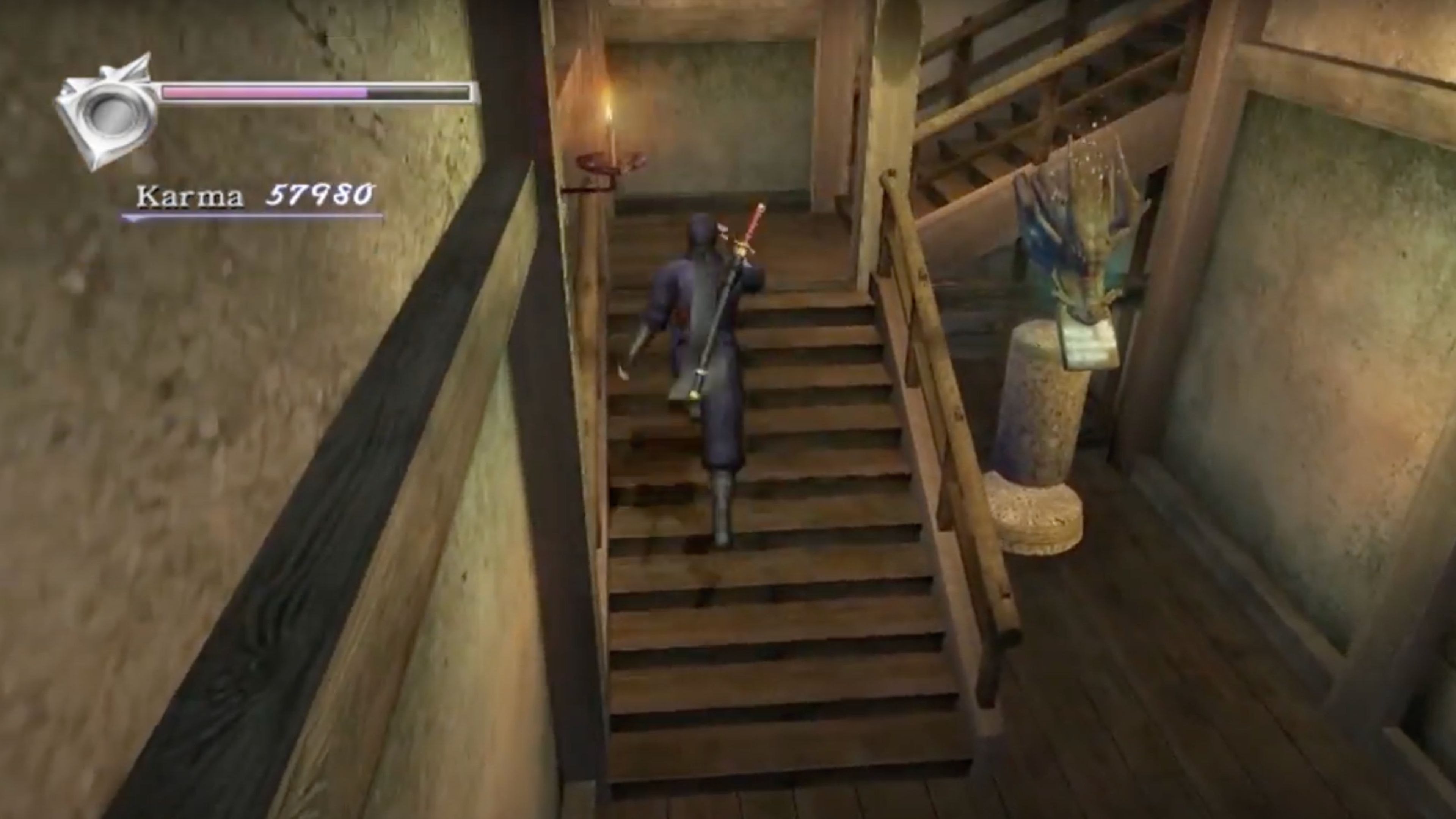 Ninja Gaiden Black Ryu running up stairs