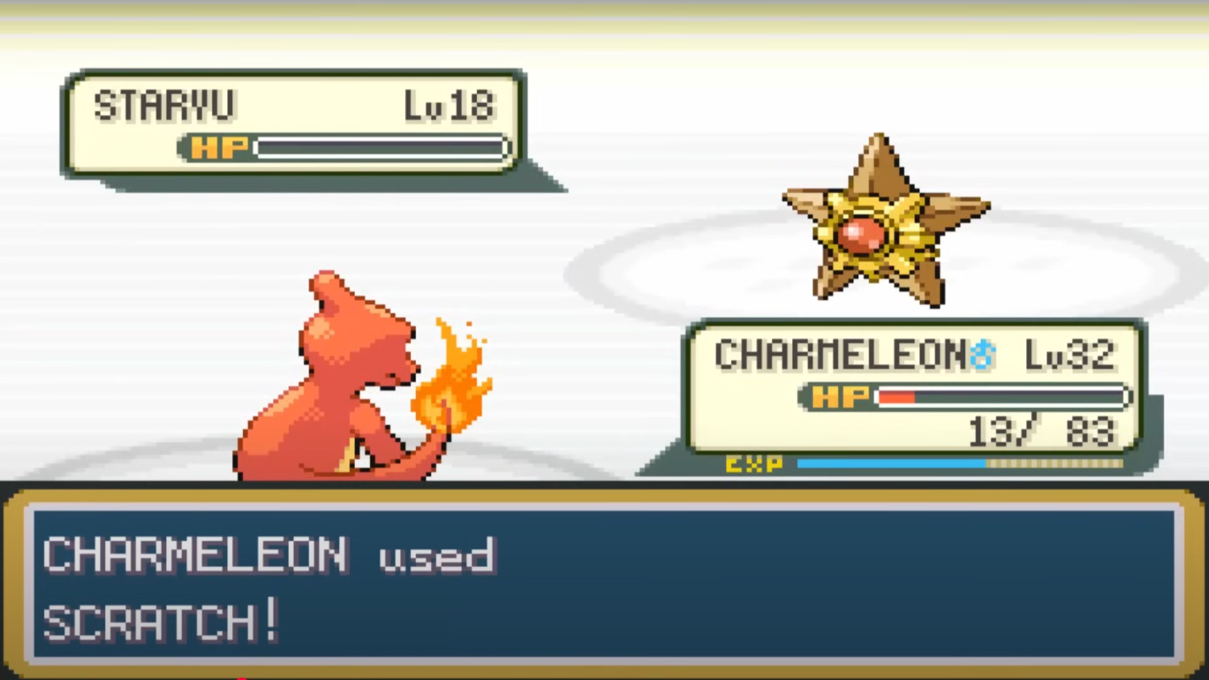 pokemon firered charmeleon fighting Staryu