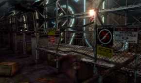 A screenshot of a rundown area in Resident Evil Outbreak
