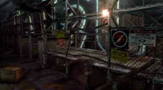 A screenshot of a rundown area in Resident Evil Outbreak
