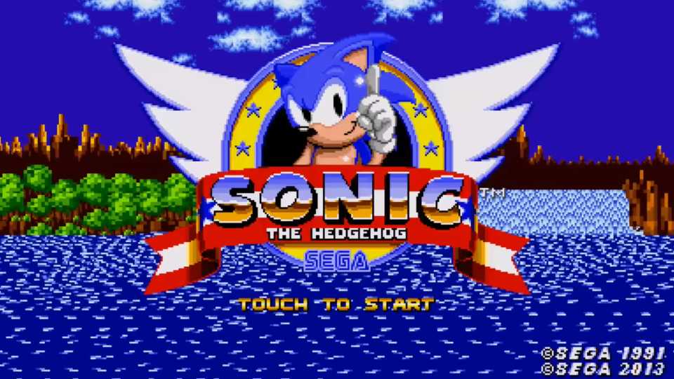 The title screen of Sonic the Hedgehog