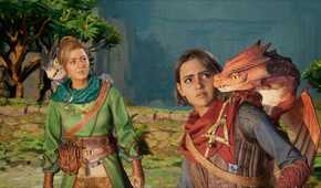 The two main characters in Split Fiction with dragons on their shoulders