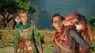 The two main characters in Split Fiction with dragons on their shoulders