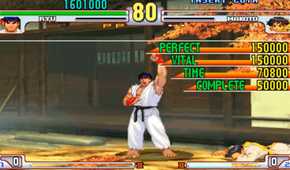 A screenshot of Ryu winning a match in Street Fighter 3