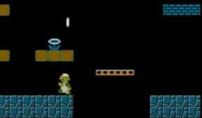 A screenshot of gameplay with Luigi in Super Mario Bros.