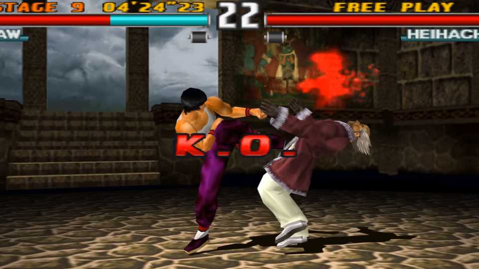 A screenshot of a match in Tekken 3