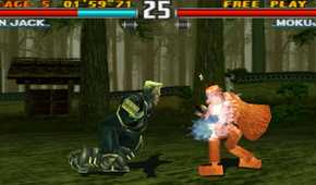 A screenshot of Jack in a match in Tekken 3