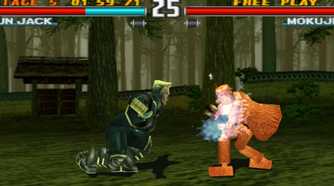 A screenshot of Jack in a match in Tekken 3
