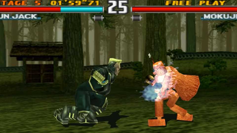 A screenshot of Jack in a match in Tekken 3