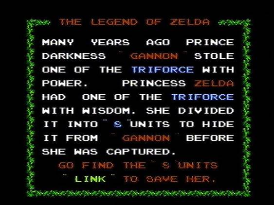 the legend of zelda story intro screen