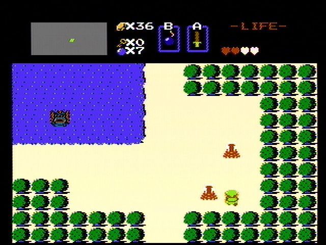 the legend of zelda Link near a lake