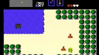 the legend of zelda Link near a lake