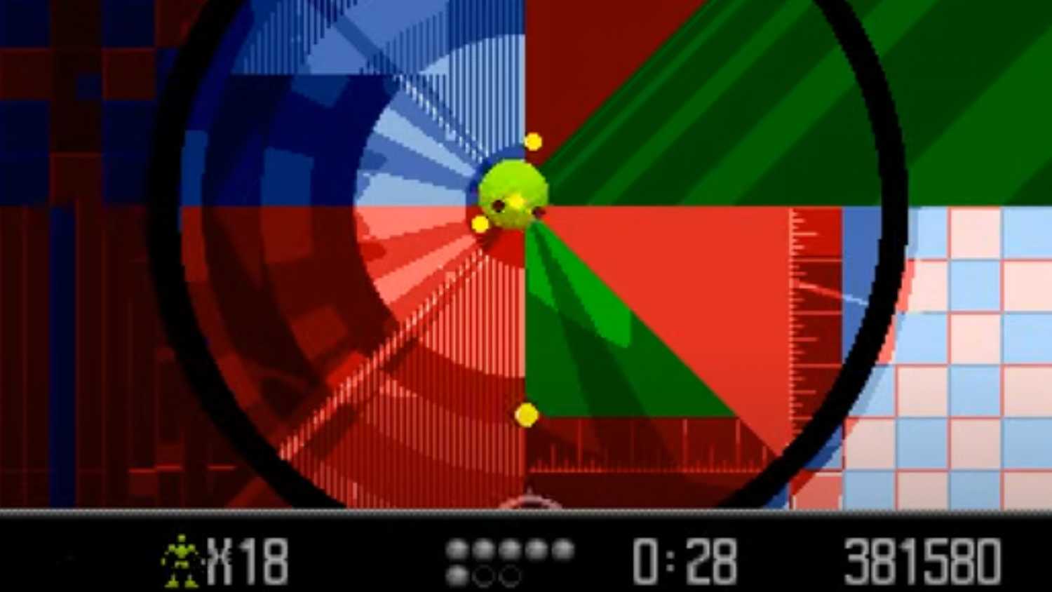 A screenshot a special stage from Vectorman