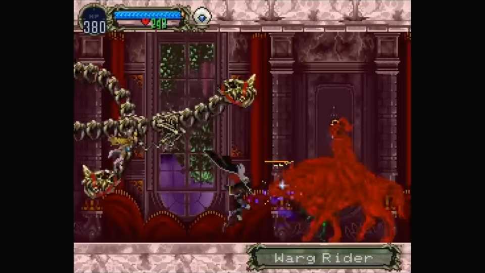 Gameplay from Castlevania: Symphony of the Night.