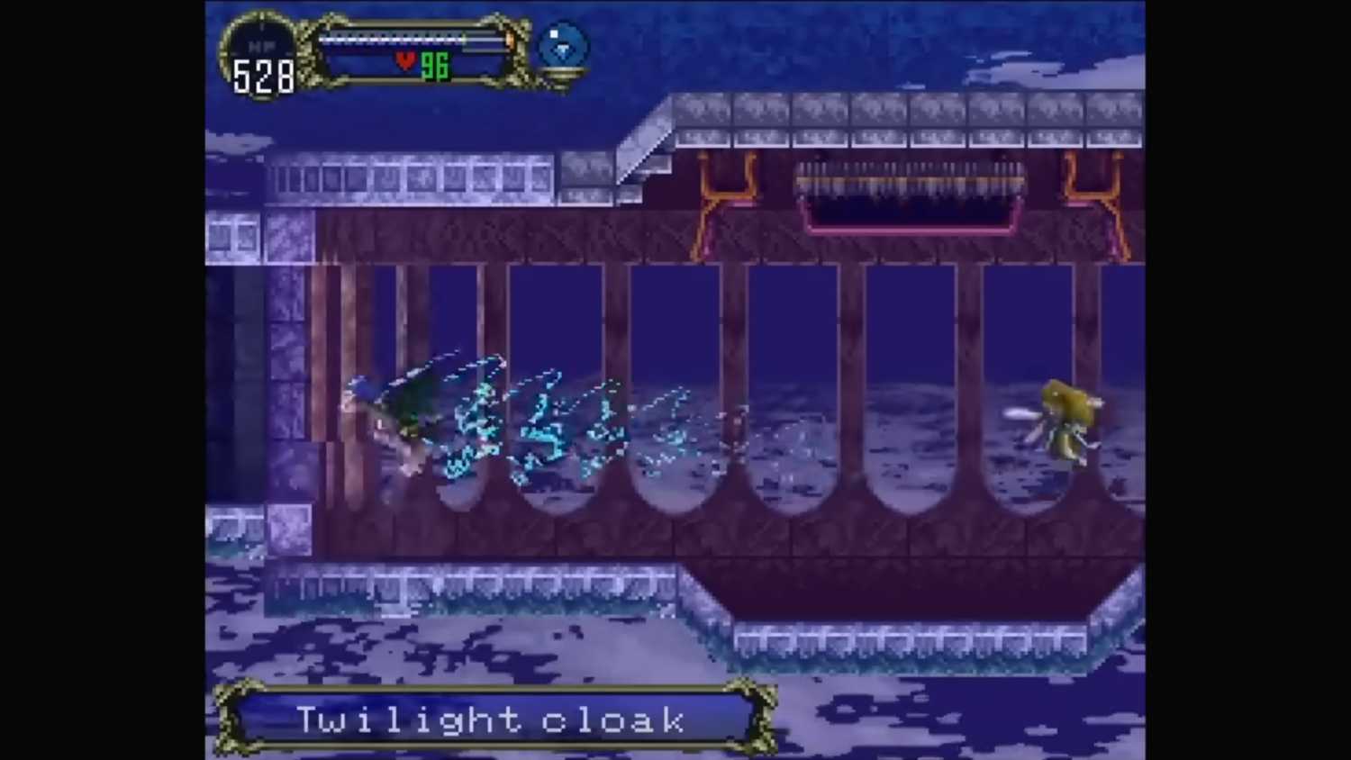 Gameplay from Castlevania: Symphony of the Night.