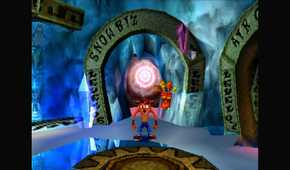 A screenshot of the hub in Crash Bandicoot 2: Cortex Strikes Back