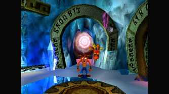 A screenshot of the hub in Crash Bandicoot 2: Cortex Strikes Back
