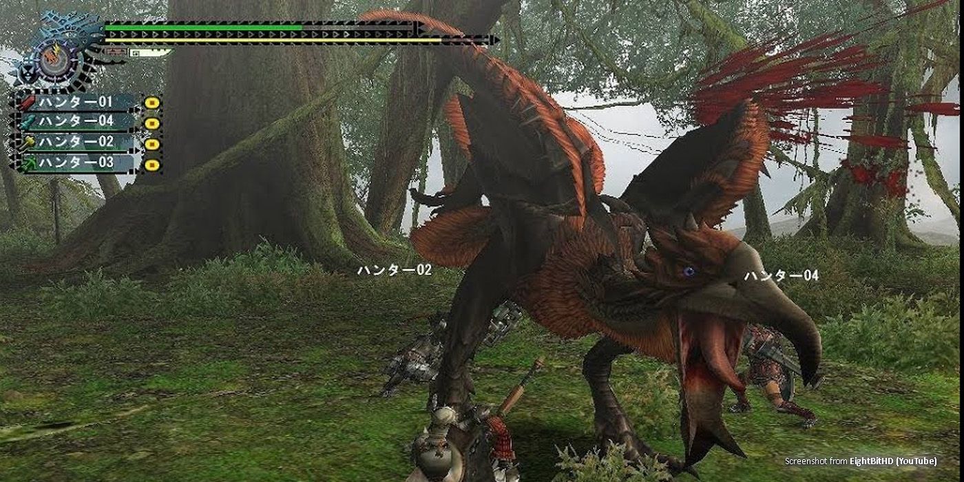 monster hunter fighting a big bird