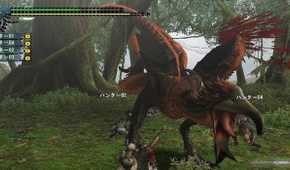 monster hunter fighting a big bird