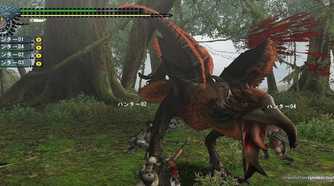 monster hunter fighting a big bird