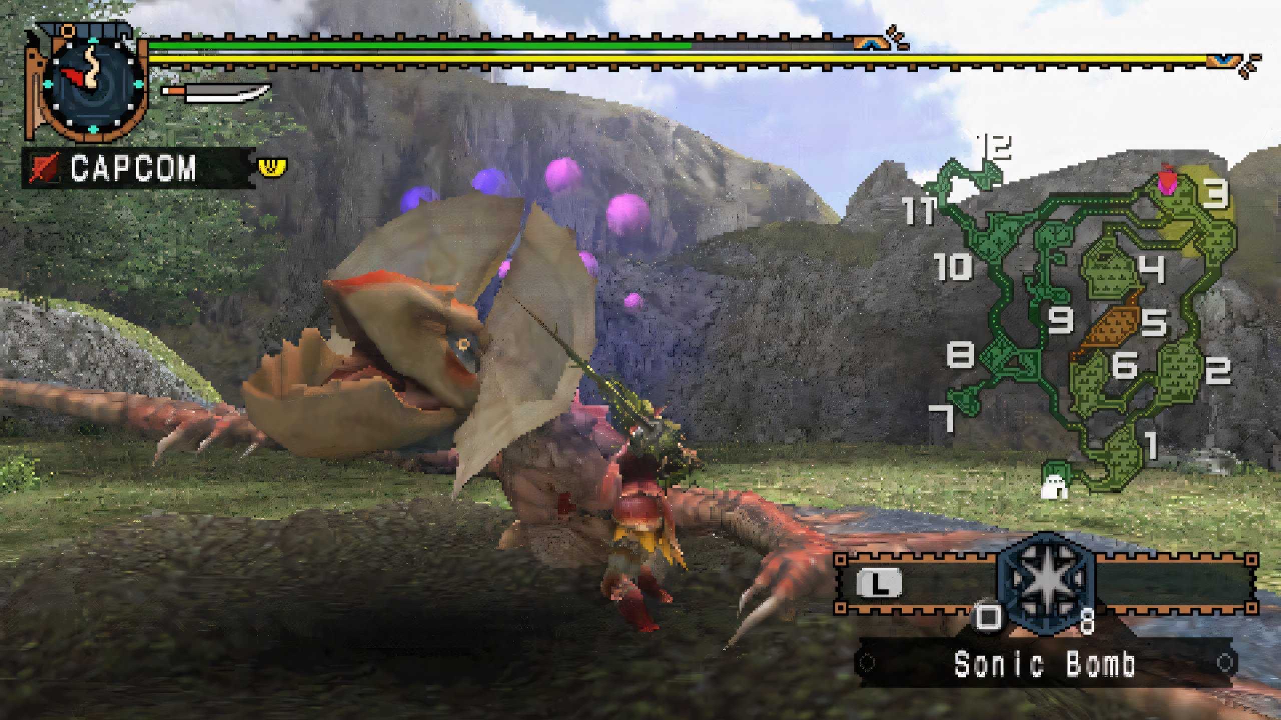monster hunter freedom 2 fighting a monster