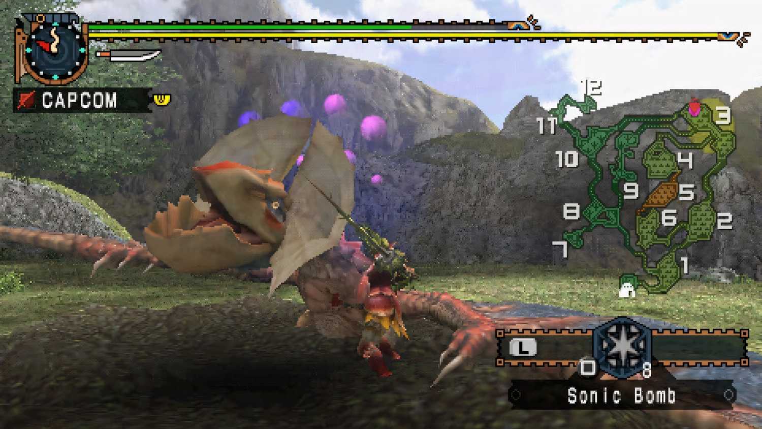 monster hunter freedom 2 fighting a monster