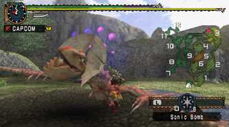 monster hunter freedom 2 fighting a monster