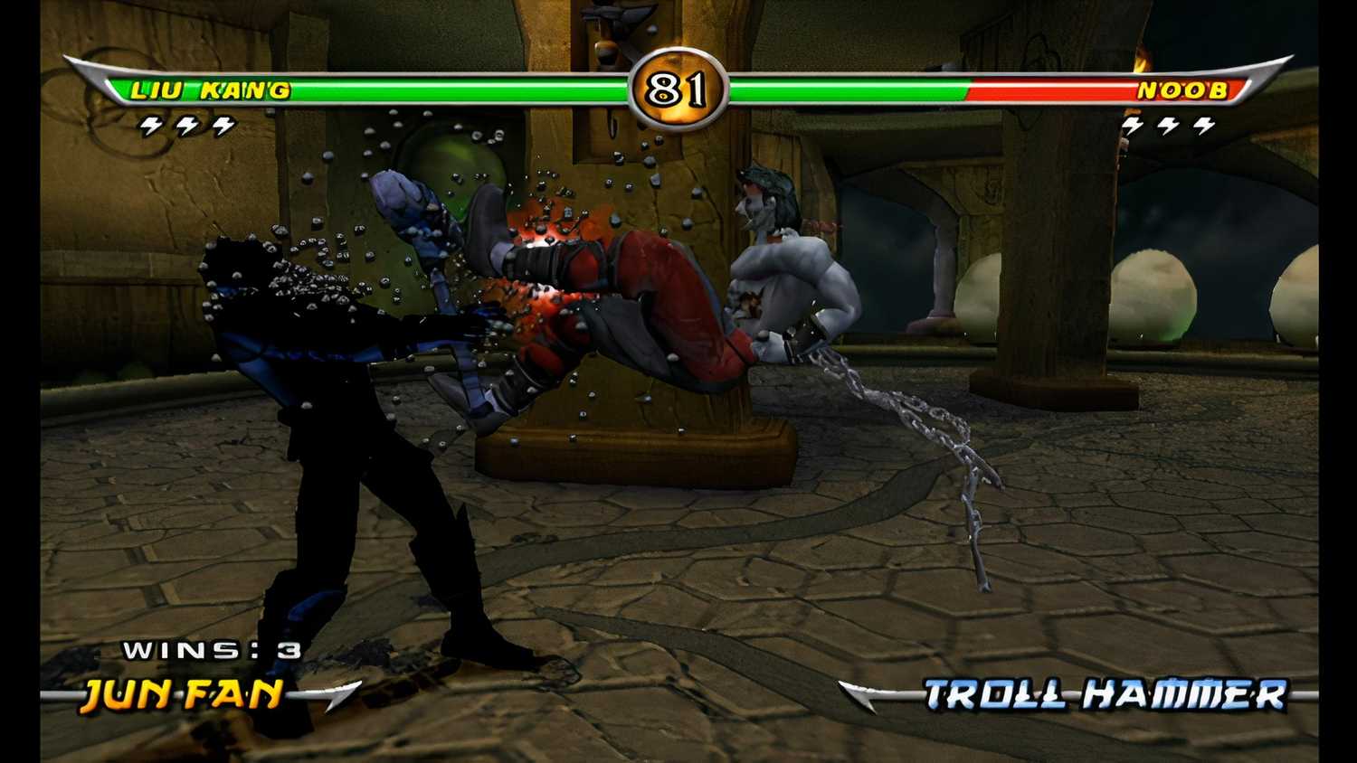 A screenshot of gameplay from Mortal Kombat: Armageddon