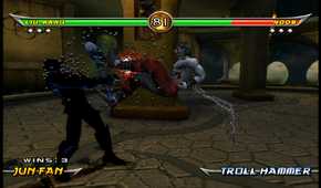 A screenshot of gameplay from Mortal Kombat: Armageddon