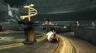 Prince of Persia: Sands of Time the prince pushing a lever