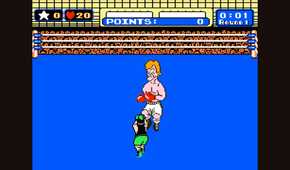 punch out gameplay showing little mac against a blond opponent