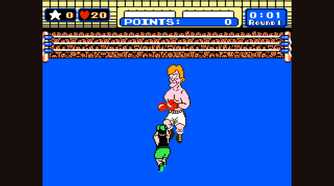 punch out gameplay showing little mac against a blond opponent