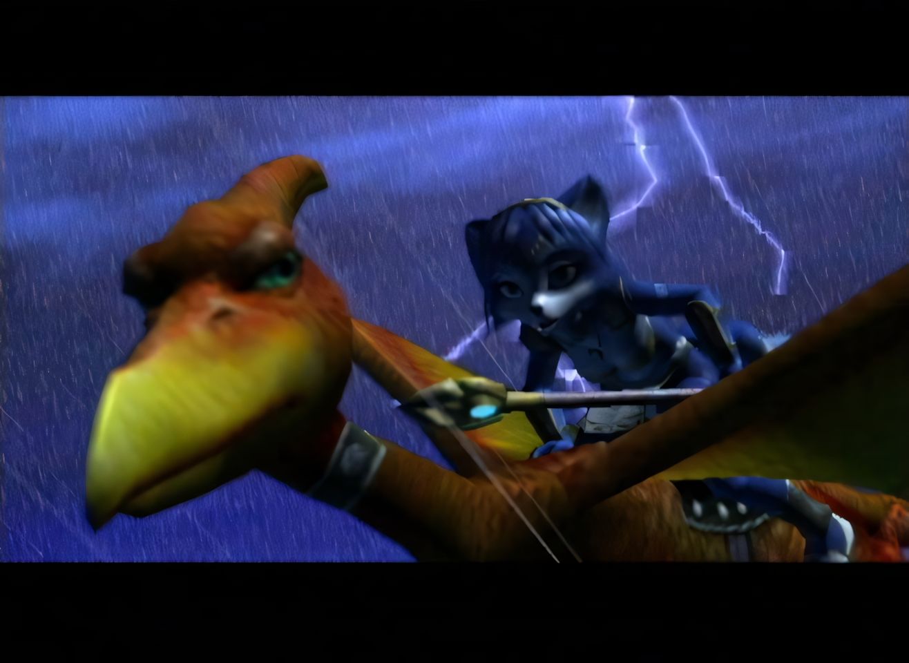 A screenshot of Krystal in Star Fox Adventures