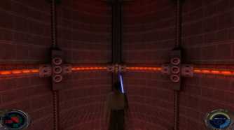 A screenshot of gameplay from Star Wars Jedi Knight 2: Jedi Outcast