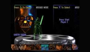A screenshot of the character select screen in Star Wars Masters of Teras Kasi