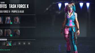 Harley Quinn customization screen in Suicide Squad: Kill The Justice League