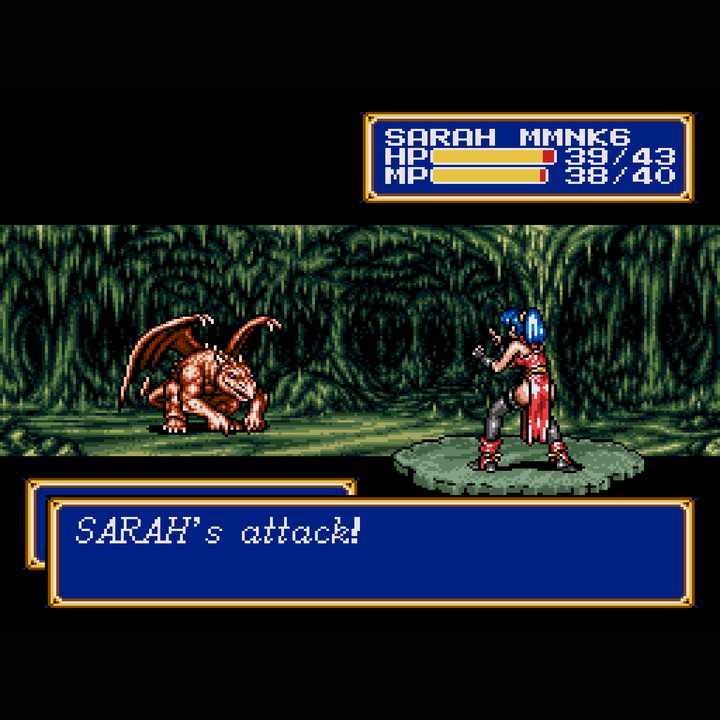 shining force 2 sarah attacking