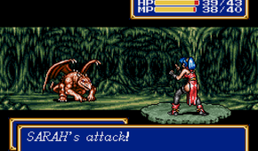 shining force 2 sarah attacking