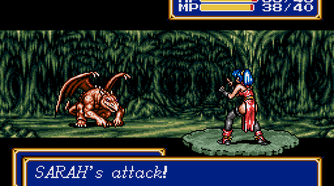 shining force 2 sarah attacking