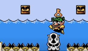 A screenshot of gameplay from Wario Land: Super Mario Land 3