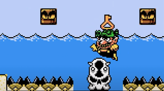 A screenshot of gameplay from Wario Land: Super Mario Land 3