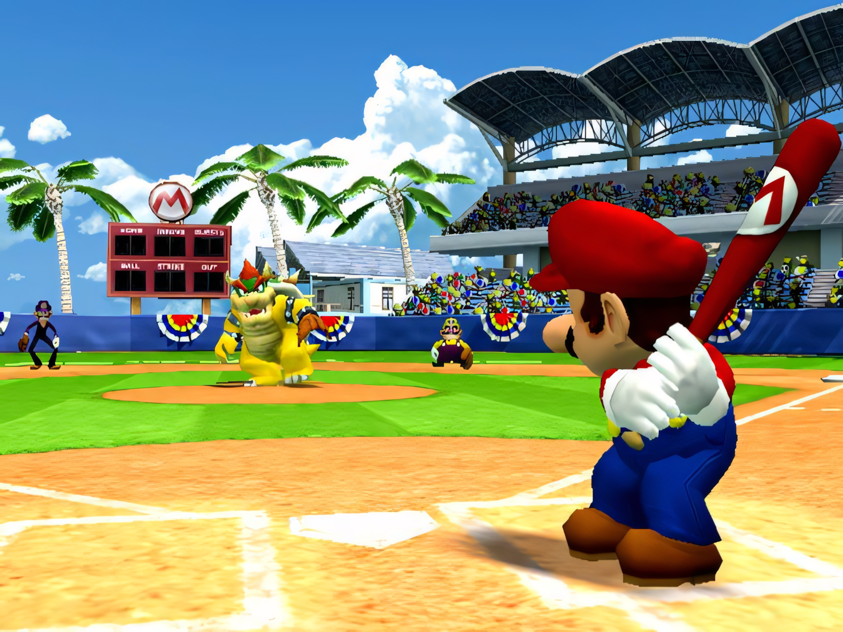 mario superstar baseball mario batting