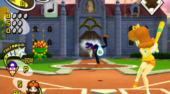 Mario Superstar Baseball Daisy batting