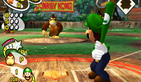 mario superstar baseball luigi batting