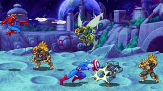A screenshot of gameplay from Marvel Cosmic Invasion