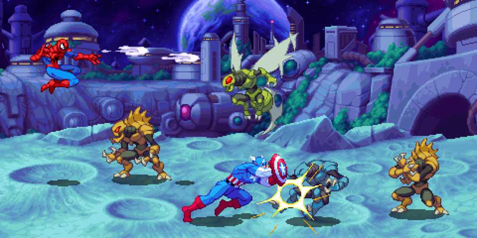 A screenshot of gameplay from Marvel Cosmic Invasion